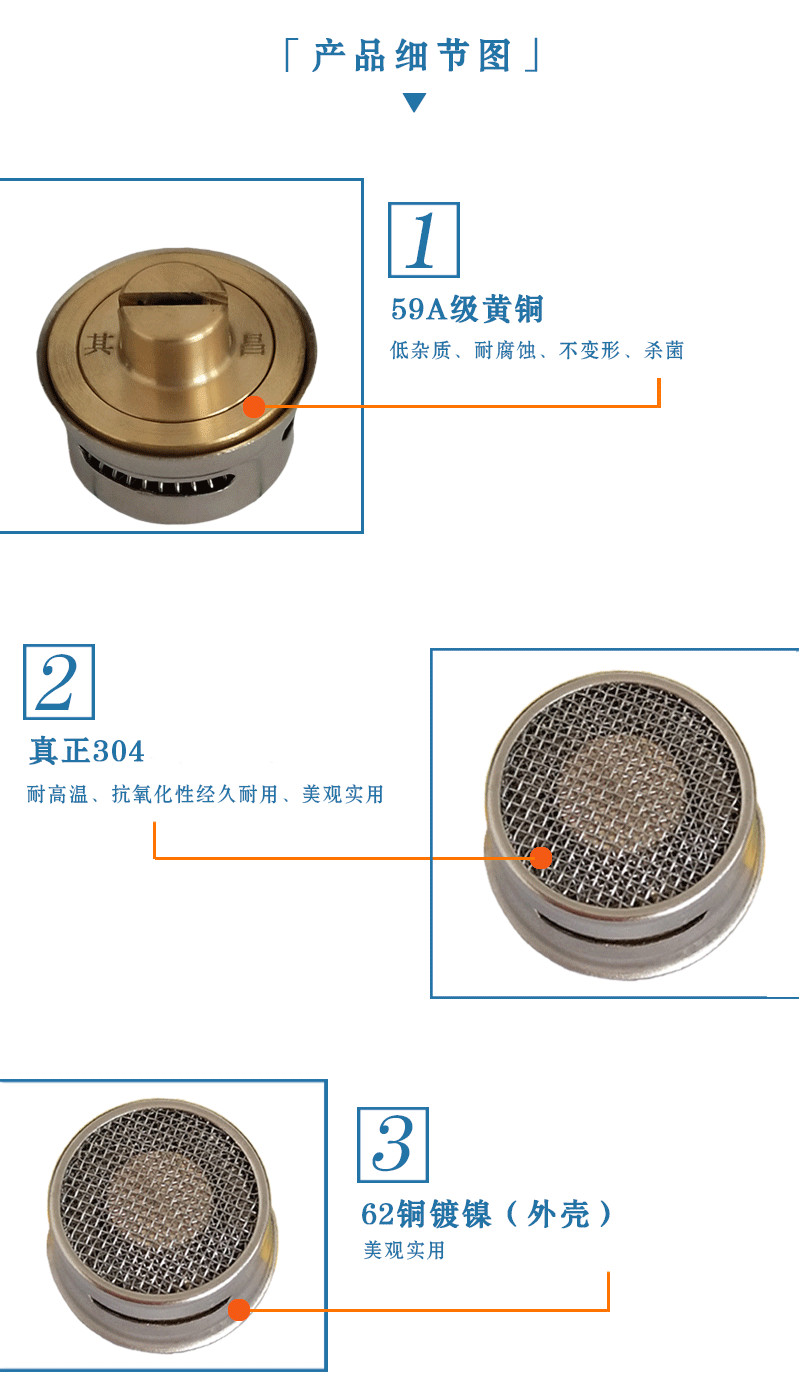 高效節水起泡器內芯細節